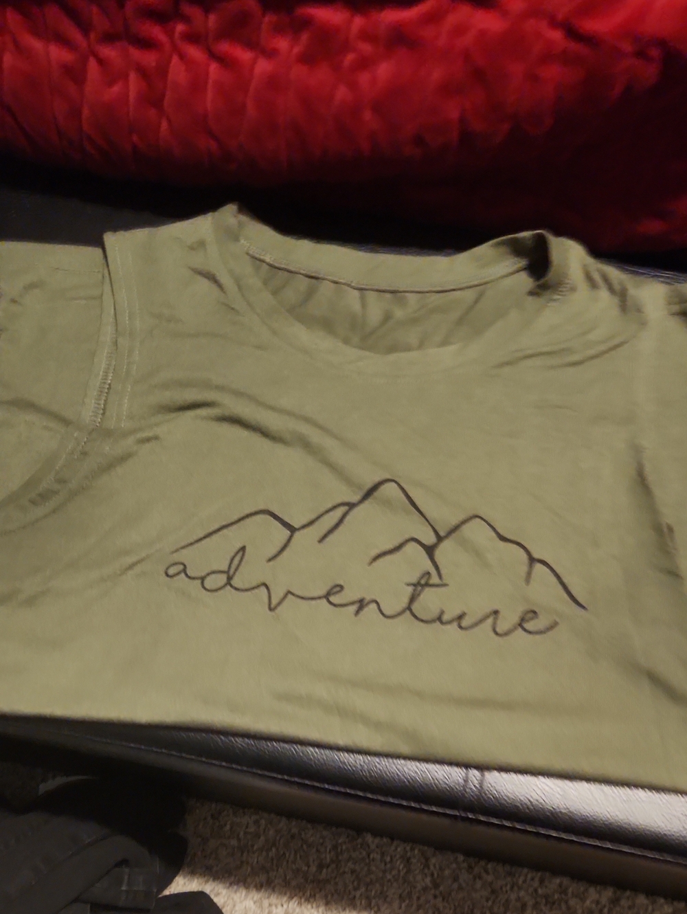 Adventure Graphic Olive Green Tank Top